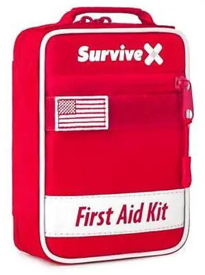 SurviveX Small First Aid Kit for Car, Travel & Home - Emergency Kit for Hiking, Camping, Backpacking and Outdoors - Includes Zip Stitch Wound Closure Strips SurviveX Small First Aid Kit for Car, Travel & Home - Emergency Kit for Hiking, Camping, Backpacking and Outdoors - Includes Zip Stitch Wound Closure Strips
