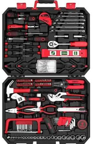 DEKOPRO Tool Set:228 Piece Home Tool Kit, Household Basic Repair Tool Set Comes with Plastic Storage Case, Socket Wrench Set for Car-Red DEKOPRO Tool Set:228 Piece Home Tool Kit, Household Basic Repair Tool Set Comes with Plastic Storage Case, Socket Wrench Set for Car-Red