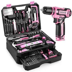 Pink Tool Kit Box Drill SetDEKOPRO Home Mechanic Toolbox with 12V Power Cordless Drill Hand Repair Tools Sets Combo Kits Storage Organizer Drawer Case for Men & Women Pink Tool Kit Box Drill SetDEKOPRO Home Mechanic Toolbox with 12V Power Cordless Drill Hand Repair Tools Sets Combo Kits Storage Organizer Drawer Case for Men & Women