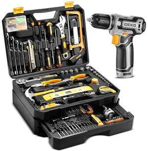 Tool Kit Box Drill SetDEKOPRO Home Mechanic Toolbox with 12V Power Cordless Drill Hand Repair Tools Sets Combo Kits Storage Organizer Drawer Case for Men Tool Kit Box Drill SetDEKOPRO Home Mechanic Toolbox with 12V Power Cordless Drill Hand Repair Tools Sets Combo Kits Storage Organizer Drawer Case for Men