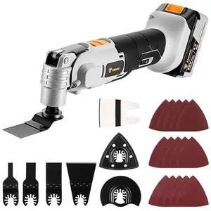 20V Cordless Oscillating Tool with Battery, Brushless Variable Speed Oscillating Multi-Tool with 3° Oscillation Angle, 25 Accessories, Ideal for Cutting, Sanding, Grinding, Scraping & More 20V Cordless Oscillating Tool with Battery, Brushless Variable Speed Oscillating Multi-Tool with 3° Oscillation Angle, 25 Accessories, Ideal for Cutting, Sanding, Grinding, Scraping & More