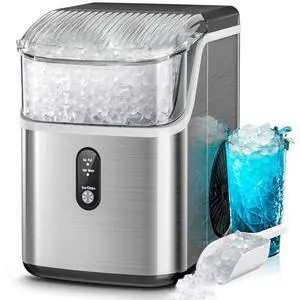 Kismile Nugget Ice Makers Countertop,Portable Ice Machine with Crushed Ice, 35lbs/Day,Self-Cleaning,One-Click Operation for Home Use(Silver) Kismile Nugget Ice Makers Countertop,Portable Ice Machine with Crushed Ice, 35lbs/Day,Self-Cleaning,One-Click Operation for Home Use(Silver)