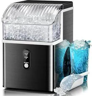 Kismile Nugget Ice Makers Countertop,Portable Ice Machine with Crushed Ice, 35lbs/Day,Self-Cleaning,One-Click Operation for Home Use(Black) Kismile Nugget Ice Makers Countertop,Portable Ice Machine with Crushed Ice, 35lbs/Day,Self-Cleaning,One-Click Operation for Home Use(Black)