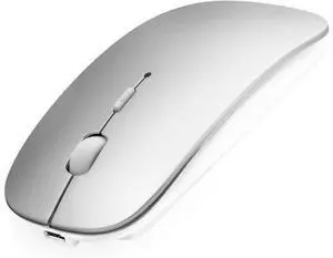 Bluetooth Mouse for Laptop/iPad/iPhone/Mac(iOS 13.1.2 and Above)/Android PC,Wireless Mouse Slim USB Rechargable Quiet Mice Compatible with Windows/Linux/Notebook/Mac/MacBook Air,Silver Bluetooth Mouse for Laptop/iPad/iPhone/Mac(iOS 13.1.2 and Above)/Android PC,Wireless Mouse Slim USB Rechargable Quiet Mice Compatible with Windows/Linux/Notebook/Mac/MacBook Air,Silver