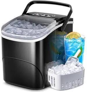 Kismile Ice Makers Countertop with Handle,26Lbs/24H,9 Cubes in 6 Mins,2 Sizes of Bullet Ice,Portable Ice Machine with Self-Cleaning for Home,Kitchen(Black) Kismile Ice Makers Countertop with Handle,26Lbs/24H,9 Cubes in 6 Mins,2 Sizes of Bullet Ice,Portable Ice Machine with Self-Cleaning for Home,Kitchen(Black)