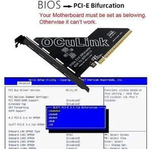 4 Port Oculink to PCIe 4.0 X16 Adapter,SFF-8611/8612 to PCI Express Expansion Card Adapter with 12cm Slot Bracket 4 Port Oculink to PCIe 4.0 X16 Adapter,SFF-8611/8612 to PCI Express Expansion Card Adapter with 12cm Slot Bracket
