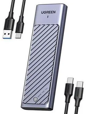 UGREEN M.2 NVMe and SATA SSD Enclosure Aluminum, 10Gbps USB 3.2 Gen2, USB C Thunderbolt 3 Compatible External M.2 NVMe SSD Enclosure Support UASP Trim for PCIe M, B+M Keys Size 2230/2242/2260/2280 SSD UGREEN M.2 NVMe and SATA SSD Enclosure Aluminum, 10Gbps USB 3.2 Gen2, USB C Thunderbolt 3 Compatible External M.2 NVMe SSD Enclosure Support UASP Trim for PCIe M, B+M Keys Size 2230/2242/2260/2280 SSD