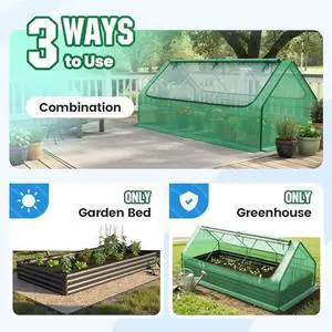 Quictent Raised Garden Bed Galvanized Raised Beds for Gardening Vegetables with Cover 8x4x1 ft Metal Planter Box Outdoor Use (Green) Quictent Raised Garden Bed Galvanized Raised Beds for Gardening Vegetables with Cover 8x4x1 ft Metal Planter Box Outdoor Use (Green)
