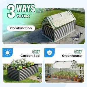 Quictent Raised Garden Bed Galvanized Raised Beds for Gardening Vegetables with Cover 6x3x2 ft Tall Metal Planter Box Outdoor Use (Clear) Quictent Raised Garden Bed Galvanized Raised Beds for Gardening Vegetables with Cover 6x3x2 ft Tall Metal Planter Box Outdoor Use (Clear)