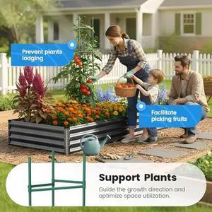 Quictent Galvanized Raised Garden Bed 8x4x1 Ft Metal Planter Box for Vegetables Bottomless for Backyard, 2 Tomato Cages Included, Dark Grey, 2PCS Quictent Galvanized Raised Garden Bed 8x4x1 Ft Metal Planter Box for Vegetables Bottomless for Backyard, 2 Tomato Cages Included, Dark Grey, 2PCS