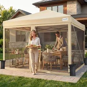 Quictent 10x10 Pop up Canopy Tent with Netting, Auto-Close Magnetic Doors, One Person Instant Setup Screen House Room Tent Screened Waterproof Quictent 10x10 Pop up Canopy Tent with Netting, Auto-Close Magnetic Doors, One Person Instant Setup Screen House Room Tent Screened Waterproof