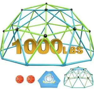 Zupapa 10FT Climbing Dome, Outdoor Jungle Gym for Kids with Climbing Grip - Geometric Dome Climber Supports 1000LBS Outdoor Playset and Easy Assembly Outdoor Play Equipment for Kids (Turquoise, 10FT) Zupapa 10FT Climbing Dome, Outdoor Jungle Gym for Kids with Climbing Grip - Geometric Dome Climber Supports 1000LBS Outdoor Playset and Easy Assembly Outdoor Play Equipment for Kids (Turquoise, 10FT)