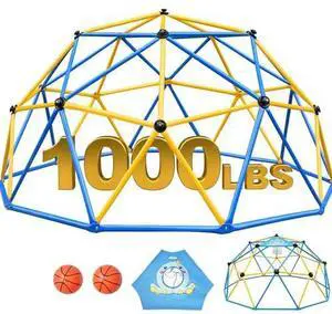Zupapa 10FT Climbing Dome, Outdoor Jungle Gym for Kids with Climbing Grip - Geometric Dome Climber Supports 1000LBS Outdoor Playset and Easy Assembly Outdoor Play Equipment for Kids (Blue, 10FT) Zupapa 10FT Climbing Dome, Outdoor Jungle Gym for Kids with Climbing Grip - Geometric Dome Climber Supports 1000LBS Outdoor Playset and Easy Assembly Outdoor Play Equipment for Kids (Blue, 10FT)