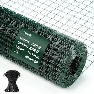 Quictent 1 inch Hardware Cloth for Chicken Coop 40in x 50ft 20 Gauge, Dark Green Vinyl Coated Chicken Wire Mesh, Predator Proof Chicken Fence, Garden Netting Quictent 1 inch Hardware Cloth for Chicken Coop 40in x 50ft 20 Gauge, Dark Green Vinyl Coated Chicken Wire Mesh, Predator Proof Chicken Fence, Garden Netting
