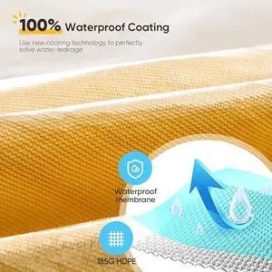 Quictent 100% Waterproof Sun Shade Sail Canopy 185G Polyester Fabric Shade Cloth for Outdoor Patio Backyard, Hardware Kit Included, 12X12 FT, Sand Quictent 100% Waterproof Sun Shade Sail Canopy 185G Polyester Fabric Shade Cloth for Outdoor Patio Backyard, Hardware Kit Included, 12X12 FT, Sand