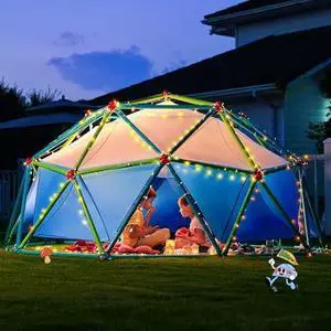 Zupapa New Upgraded Outdoor Geometric Dome Climber with Tent, 1200LBS Weight Capability, 3D Assembly Video, Suitable for 1-6 Kids Climbing Frame (Cayn+Green, 10FT) Zupapa New Upgraded Outdoor Geometric Dome Climber with Tent, 1200LBS Weight Capability, 3D Assembly Video, Suitable for 1-6 Kids Climbing Frame (Cayn+Green, 10FT)