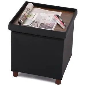 Dorriss Storage Ottoman for Living RoomSquare Ottoman with Tray Bedroom Cube Foot Rest Stool with Legs Ottomans Coffee Table Lid Foldable Footstool Faxu Leather 15" Inch(Black) Dorriss Storage Ottoman for Living RoomSquare Ottoman with Tray Bedroom Cube Foot Rest Stool with Legs Ottomans Coffee Table Lid Foldable Footstool Faxu Leather 15" Inch(Black)