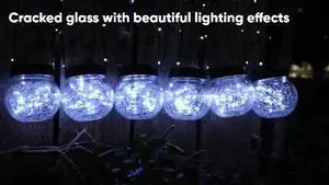 PARTPHONER Solar Lights Outdoor Waterproof 12-Pack, Solar Powered Hanging Lantern Cracked Glass Hanging Globes for Yard Decor Christmas Decoration, Shepherd Hook, Garden Tree Ornaments, Cold White PARTPHONER Solar Lights Outdoor Waterproof 12-Pack, Solar Powered Hanging Lantern Cracked Glass Hanging Globes for Yard Decor Christmas Decoration, Shepherd Hook, Garden Tree Ornaments, Cold White
