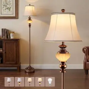 65'' Vintage Floor Lamp for Living Room, Retro Farmhouse Standing Lamp with Nightlight, Tall Lamp with Fabric Shade and Rotary Switch for Bedroom Office Dining Room Corner(LED Bulb Included) 65'' Vintage Floor Lamp for Living Room, Retro Farmhouse Standing Lamp with Nightlight, Tall Lamp with Fabric Shade and Rotary Switch for Bedroom Office Dining Room Corner(LED Bulb Included)