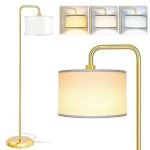 PARTPHONER Floor Lamp Gold with Shelf Floor Lamp PARTPHONER Floor Lamp Gold with Shelf Floor Lamp