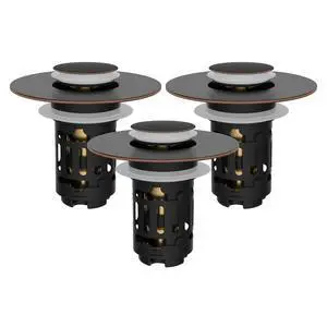 Hibbent 3 Pack Upgraded 3 in 1 Bathroom Sink Drain Strainer, Universal Pop Up Stopper with Removable Hibbent 3 Pack Upgraded 3 in 1 Bathroom Sink Drain Strainer, Universal Pop Up Stopper with Removable