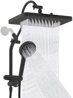 Hibbent cUPC Certified 13'' Shower Head Combo, High Pressure 5 Spray Rainfall Showerhead, 10 Spray H Hibbent cUPC Certified 13'' Shower Head Combo, High Pressure 5 Spray Rainfall Showerhead, 10 Spray H