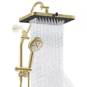 Hibbent cUPC Certified 13'' Shower Head Combo, High Pressure 5 Spray Rainfall Showerhead, 10 Spray H Hibbent cUPC Certified 13'' Shower Head Combo, High Pressure 5 Spray Rainfall Showerhead, 10 Spray H