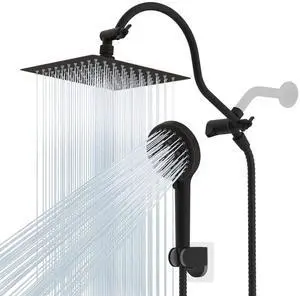 Hibbent All Metal Shower Head, 8'' High Pressure Rainfall Shower Head/Handheld Showerhead Combo with Hibbent All Metal Shower Head, 8'' High Pressure Rainfall Shower Head/Handheld Showerhead Combo with