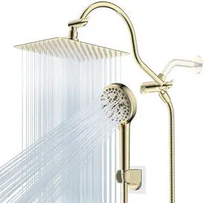 Hibbent All Metal CUPC Certified Shower Head, 10'' High Pressure Rainfall Shower Head, Handheld Show Hibbent All Metal CUPC Certified Shower Head, 10'' High Pressure Rainfall Shower Head, Handheld Show