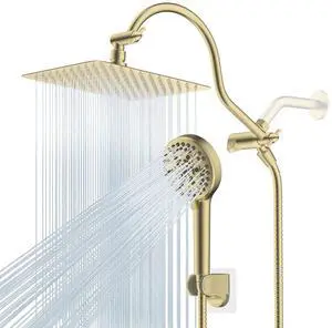 Hibbent All Metal CUPC Certified Shower Head, 10'' High Pressure Rainfall Shower Head, Handheld Show Hibbent All Metal CUPC Certified Shower Head, 10'' High Pressure Rainfall Shower Head, Handheld Show