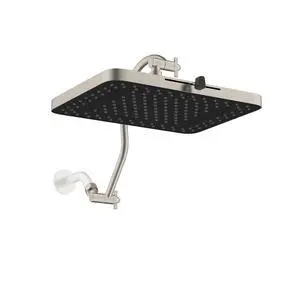 Hibbent Rain Shower Head, 13'' High Pressure Rainfall 5 Spray Mode Showerhead with 12" Shower Head E Hibbent Rain Shower Head, 13'' High Pressure Rainfall 5 Spray Mode Showerhead with 12" Shower Head E
