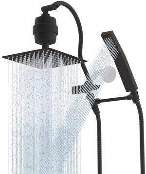 Hibbent Metal 10'' Filtered Rainfall Shower Head Combo, High Pressure Handheld Shower Wand, 12'' Adj Hibbent Metal 10'' Filtered Rainfall Shower Head Combo, High Pressure Handheld Shower Wand, 12'' Adj