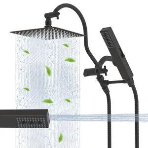 Hibbent All Metal cUPC Certified Shower Head, 10'' High Pressure Rainfall Showerhead Combo, Handheld Hibbent All Metal cUPC Certified Shower Head, 10'' High Pressure Rainfall Showerhead Combo, Handheld