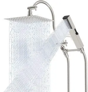 Hibbent All Metal cUPC Certified Shower Head, 8'' High Pressure Rainfall Showerhead Combo, Handheld Hibbent All Metal cUPC Certified Shower Head, 8'' High Pressure Rainfall Showerhead Combo, Handheld