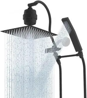 Hibbent All Metal 12'' Filtered Rainfall Shower Head Combo, High Pressure Handheld Shower Wand, 12'' Hibbent All Metal 12'' Filtered Rainfall Shower Head Combo, High Pressure Handheld Shower Wand, 12''