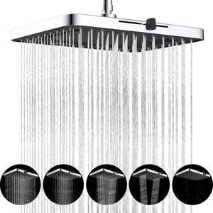 Hibbent cUPC Certified 5 Spray Modes Shower Head, 13'' High Pressure Large Rainfall Shower Head, Hig Hibbent cUPC Certified 5 Spray Modes Shower Head, 13'' High Pressure Large Rainfall Shower Head, Hig