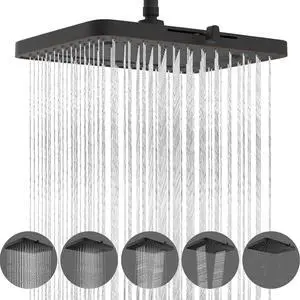 Hibbent cUPC Certified 5 Spray Modes Shower Head, 13'' High Pressure Large Rainfall Shower Head, Hig Hibbent cUPC Certified 5 Spray Modes Shower Head, 13'' High Pressure Large Rainfall Shower Head, Hig