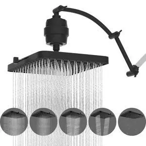 Hibbent Rain Filtered Shower Head, 13'' High Pressure Rainfall 5 Modes Showerhead with 16" Shower He Hibbent Rain Filtered Shower Head, 13'' High Pressure Rainfall 5 Modes Showerhead with 16" Shower He