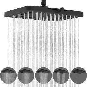 Hibbent cUPC Certified 5 Spray Modes Shower Head, 13'' High Pressure Large Rainfall Shower Head, Hig Hibbent cUPC Certified 5 Spray Modes Shower Head, 13'' High Pressure Large Rainfall Shower Head, Hig