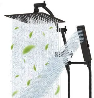 Hibbent All Metal CUPC Certified 10'' Rain Shower Head, Dual Shower Head Combo, High Pressure Handhe Hibbent All Metal CUPC Certified 10'' Rain Shower Head, Dual Shower Head Combo, High Pressure Handhe
