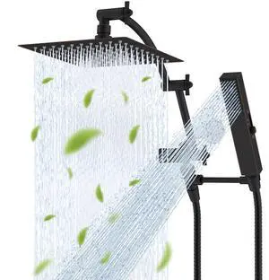 Hibbent All Metal CUPC Certified 8'' Rain Shower Head, Dual Shower Head Combo, High Pressure Handhel Hibbent All Metal CUPC Certified 8'' Rain Shower Head, Dual Shower Head Combo, High Pressure Handhel