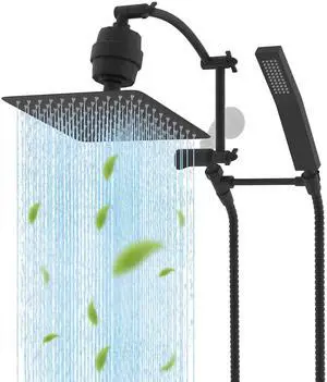 Hibbent All Metal 10'' Filtered Rainfall Shower Head with Handheld Combo, High Pressure Shower Wand, Hibbent All Metal 10'' Filtered Rainfall Shower Head with Handheld Combo, High Pressure Shower Wand,