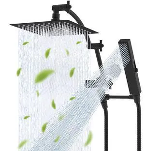Hibbent All Metal CUPC Certified 8'' Rainfall Shower Head, Dual Shower Head Combo, High Pressure Han Hibbent All Metal CUPC Certified 8'' Rainfall Shower Head, Dual Shower Head Combo, High Pressure Han
