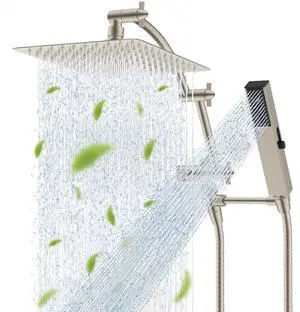 Hibbent All Metal CUPC Certified 10'' Rainfall Shower Head, Dual Shower Head Combo, High Pressure Ha Hibbent All Metal CUPC Certified 10'' Rainfall Shower Head, Dual Shower Head Combo, High Pressure Ha
