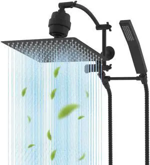 Hibbent All Metal 12'' Filtered Rainfall Shower Head with Handheld Combo, High Pressure Shower Wand, Hibbent All Metal 12'' Filtered Rainfall Shower Head with Handheld Combo, High Pressure Shower Wand,