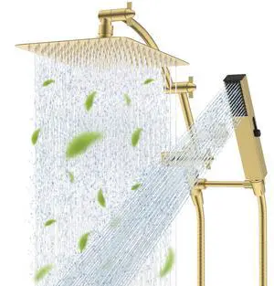 Hibbent All Metal CUPC Certified 10'' Rain Shower Head, Dual Shower Head Combo, High Pressure Handhe Hibbent All Metal CUPC Certified 10'' Rain Shower Head, Dual Shower Head Combo, High Pressure Handhe