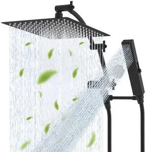 Hibbent All Metal CUPC Certified 12'' Rainfall Shower Head, Dual Shower Head Combo, High Pressure Ha Hibbent All Metal CUPC Certified 12'' Rainfall Shower Head, Dual Shower Head Combo, High Pressure Ha