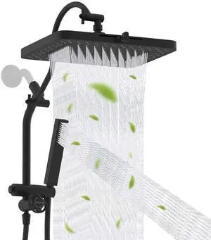 Hibbent Upgraded cUPC Certified 13'' Shower Head Combo, High Pressure 5-spray Rainfall Showerhead, S Hibbent Upgraded cUPC Certified 13'' Shower Head Combo, High Pressure 5-spray Rainfall Showerhead, S