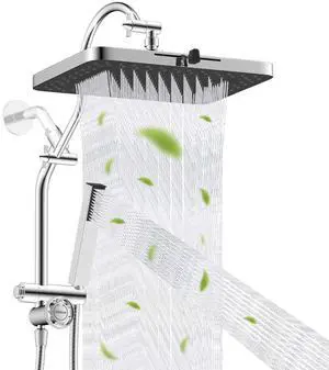 Hibbent Upgraded cUPC Certified 13'' Shower Head Combo, High Pressure 5-spray Rainfall Showerhead, S Hibbent Upgraded cUPC Certified 13'' Shower Head Combo, High Pressure 5-spray Rainfall Showerhead, S