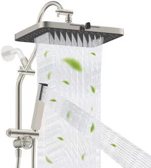 Hibbent 13'' cUPC Certified Shower Head Combo, High Pressure 5-spray Rainfall Showerhead, Stainless Hibbent 13'' cUPC Certified Shower Head Combo, High Pressure 5-spray Rainfall Showerhead, Stainless